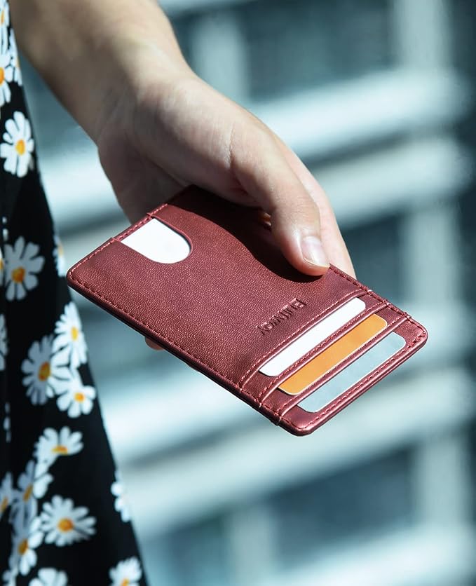 Buffway Mens Slim Wallet, Minimalist Thin Front Pocket Leather Credit Card - Image 7