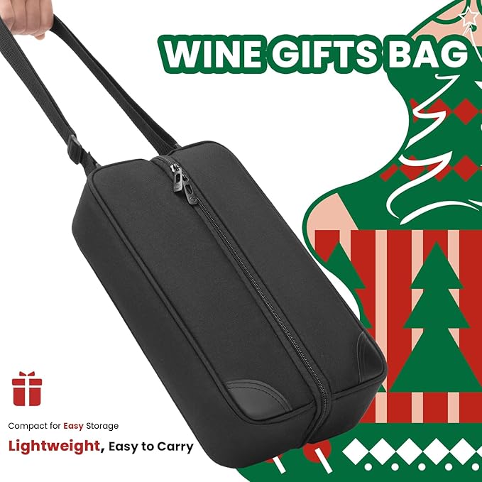 ALLCAMP Wine tote Bag with Cooler Compartment, Picnic Set Carrying Two sets of - Image 4