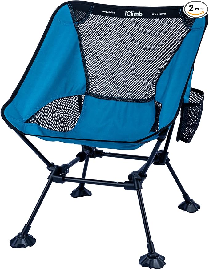 iClimb Ultralight Compact Camping Folding Beach Chair by iClimb