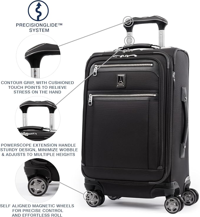 Travelpro Platinum Elite Softside Expandable Carry on Luggage, 8 Wheel Spinner - Image 2