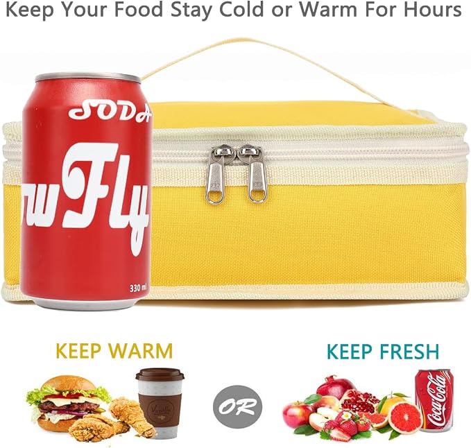 FlowFly Small Insulated Lunch box Portable Soft Bag Mini Cooler Thermal Meal - Image 3