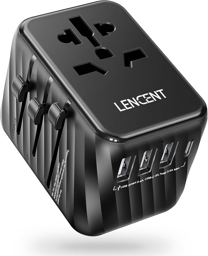 LENCENT Universal Travel Power Adapter, International AC Plug Adaptor by LENCENT