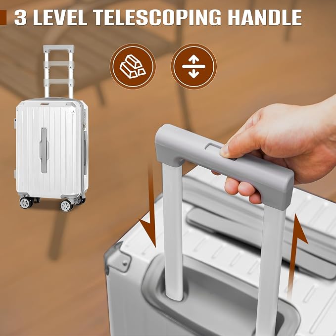 Romswi Suitcase Set with TSA Lock Cup Holder, Hardside Spinner Suitcase with - Image 2