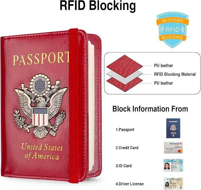 Passport Holder for Travel Passport Cover for Men Passport Wallet Case - Image 2