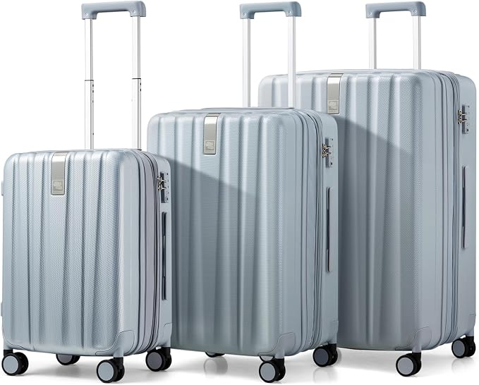 Hanke Expandable Hardshell Luggage Sets 3 piece Carry on Luggage by Hanke