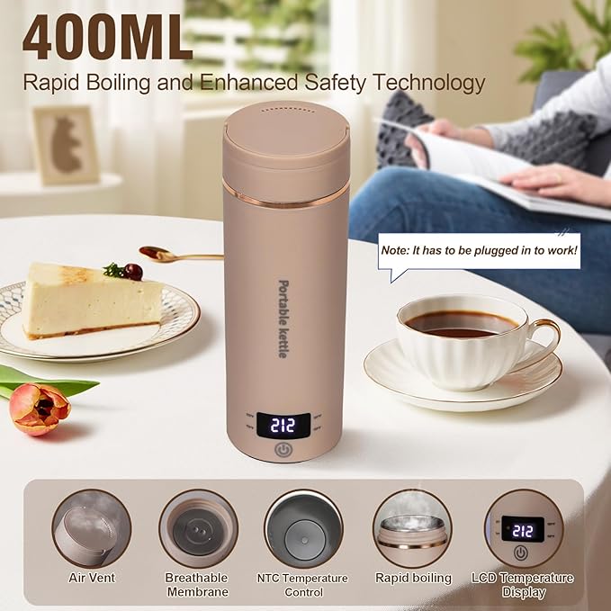 Travel Electric Kettle Portable Mini Kettle, Small Hot Water Boiler - Image 3