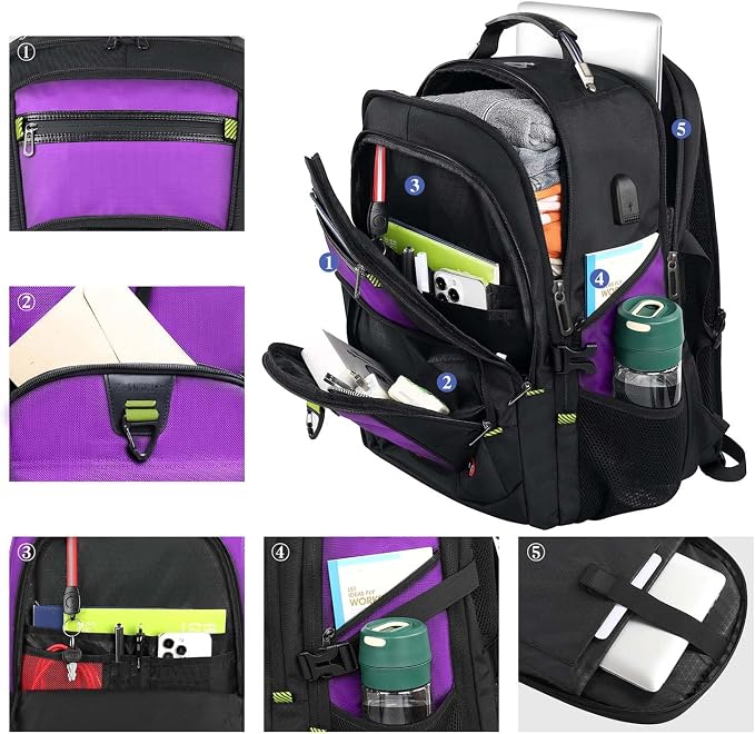 Z-MGKISS 52L Travel Backpack for Women, Large Waterproof Anti-Theft Backpack - Image 5