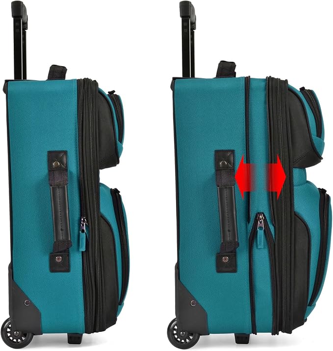 U.S. Traveler Lightweight Rolling 20" Carry On Luggage Softside Suitcase - Image 3