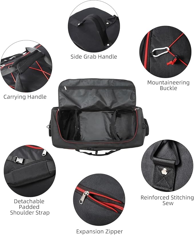 Rolling Duffle Bag with Wheels, 110L/140L Expandable Soft-Sided Foldable Duffle - Image 4