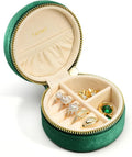 TAIMY Travel Jewelry Case, Small Round Velvet Travel Jewelry Box by TAIMY