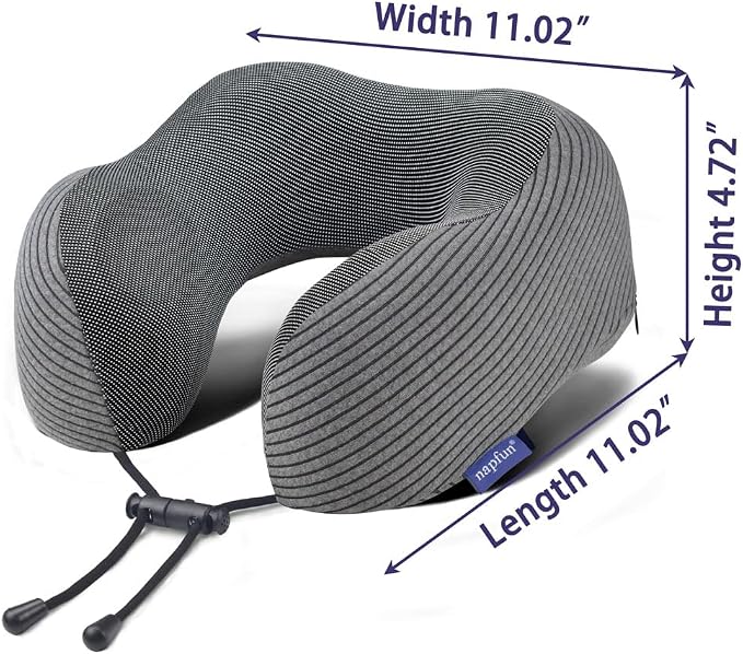 napfun Travel Pillow, 100% Pure Memory Foam Neck Pillows - Image 4