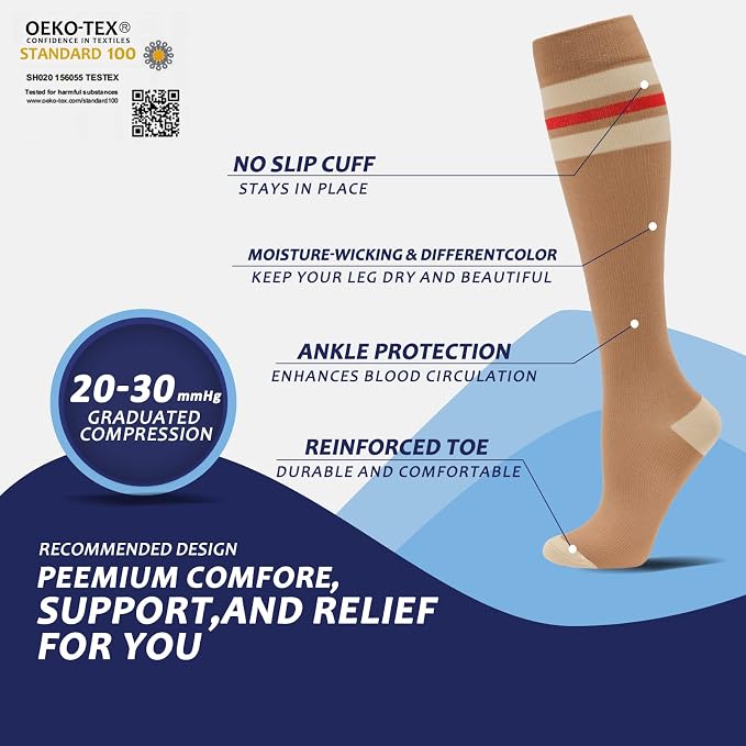 fenglaoda 8 Pairs Compression Socks - Image 3