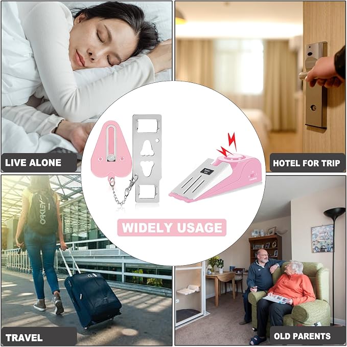 MBBEST Hotel Door Lock & Door Stop Alarm, Dual Protection Security Devices - Image 2