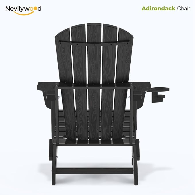 Folding Adirondack Chair, Ergonomic Extended Backrest, HDPE All-Weather - Image 11