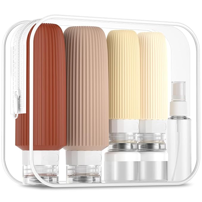 16 Pack Travel Bottles for Toiletries, 6oz Silicone, Leak Proof, Plane Trip by Mrsdry