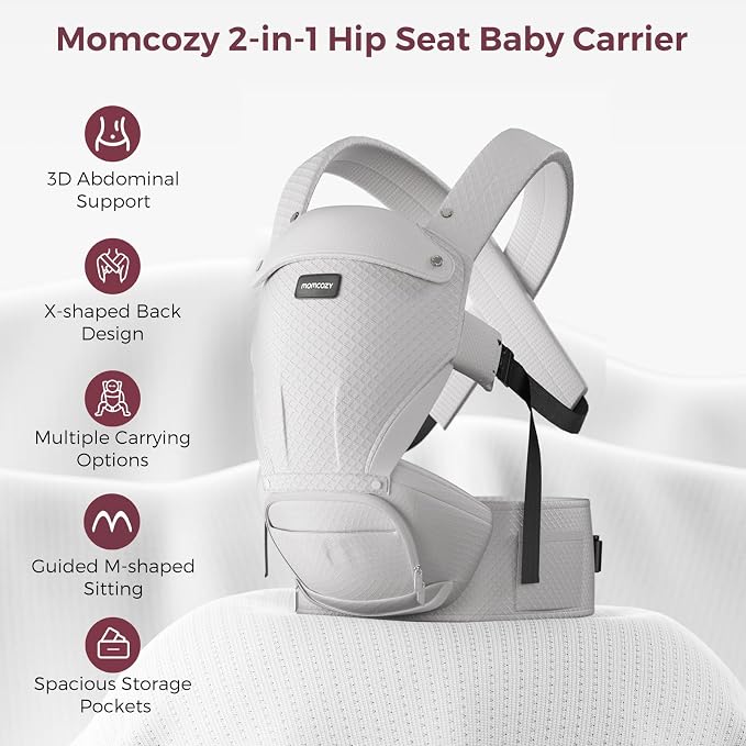 Momcozy Baby Carrier with Hip Seat, 2-in-1 Forward-Facing Carry - Image 2