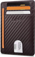 Buffway Slim Minimalist Front Pocket RFID Blocking Leather Wallets by Buffway