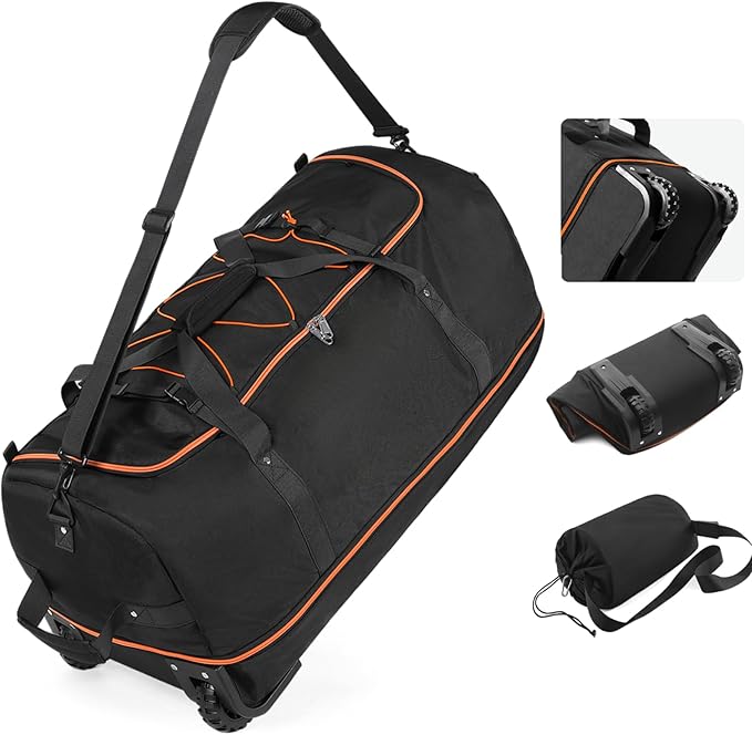 Vomgomfom 32" Soft-Sided Foldable Wheeled Travel Duffel Bag, Expandable 110L to by Vomgomfom