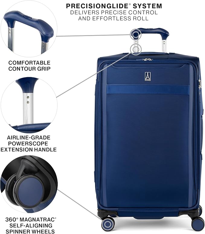 Travelpro VersaPack+ Lightweight Softside Expandable Checked Luggage, 8 Spinner - Image 2