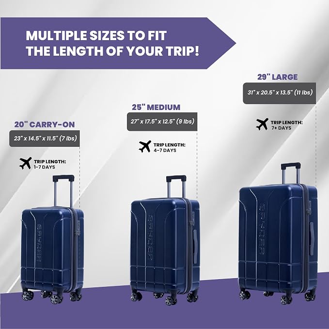 Spyder Carve 3 Piece Set with 360° Spinner Wheels, TSA Approved Lock - Image 2