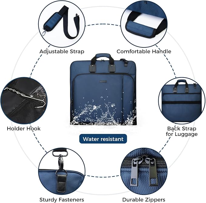Noozion Garment Bag for Travel Large Carry On Suit Bag Hanging Travel Suit Bags - Image 5