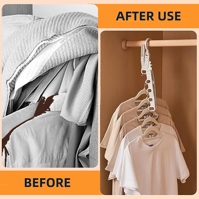 Portable Foldable Clothes Hanger, Plastic Travel Foldable Coat Hangers Clothes - Image 4