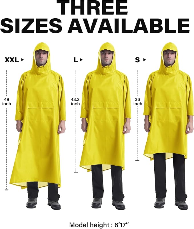 iCreek Hooded Rain Poncho with Pocket Waterproof Lightweight Unisex Raincoat - Image 6