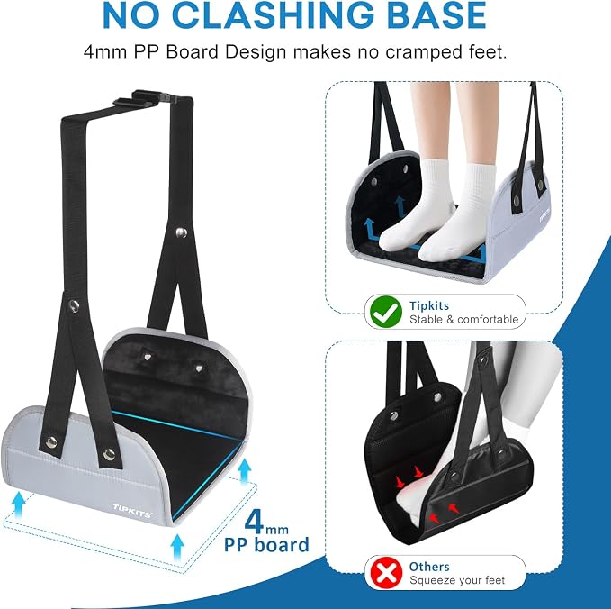 2 Pack Airplane Footrest with Comfortable No Clashing Base, Portable Foot Rest - Image 4