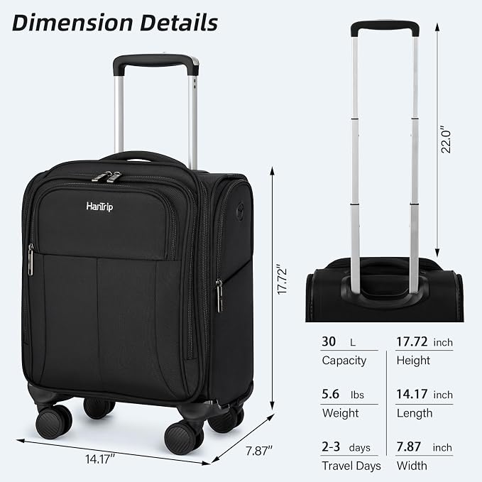 16 Inch Underseat Carry On Luggage - Image 2