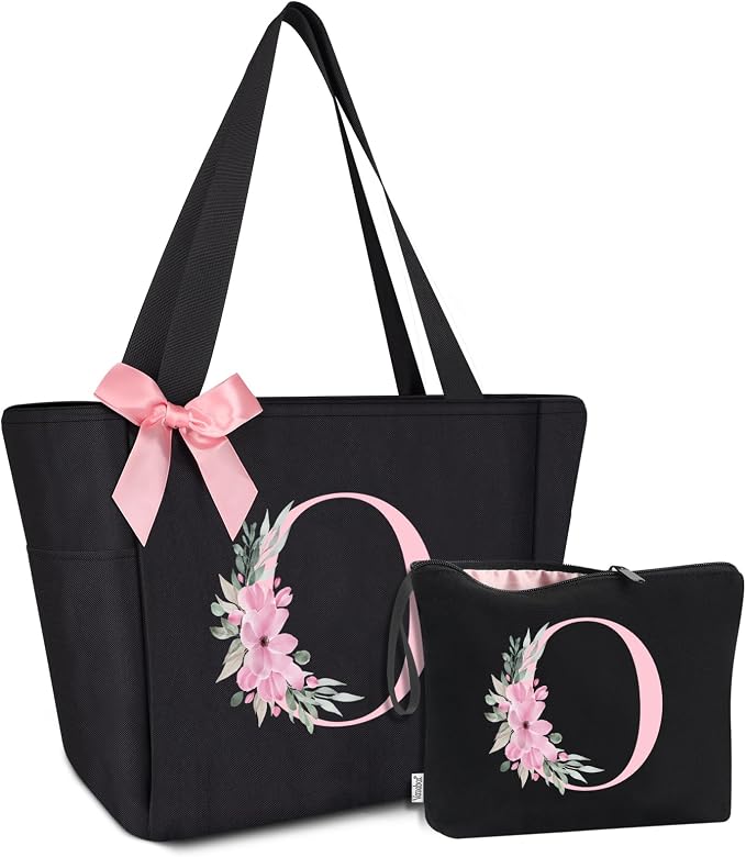 Vavabox Tote Bag, A-Z Initial Monogrammed Waterproof Tote Bag, Bridesmaid Gifts by Vavabox