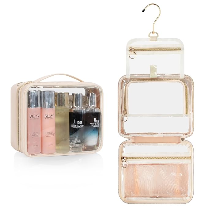 CUBETASTIC Clear Makeup Bags, Travel Make Up Organizer Storage Case, Hanging by CUBETASTIC