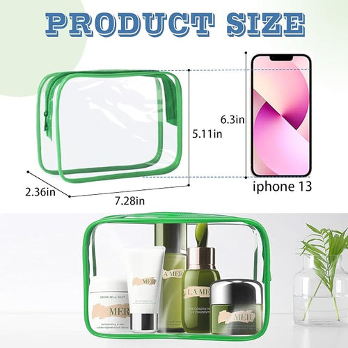 16 Pieces Clear Makeup Bag PVC Zippered Clear Toiletry Carry Pouch Portable - Image 2
