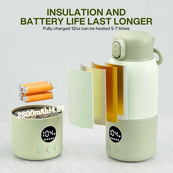 Portable Bottle Warmer for Travel, Formula Container to Go 12.8oz Baby Bottle - Image 5