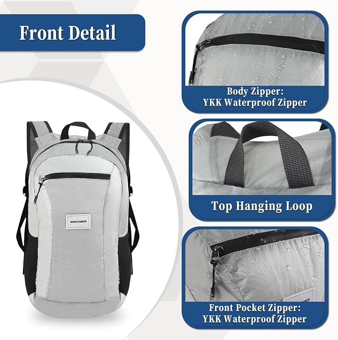 Hiking Daypack - Lightweight & Water-Resistant Portable Backpack - Image 5