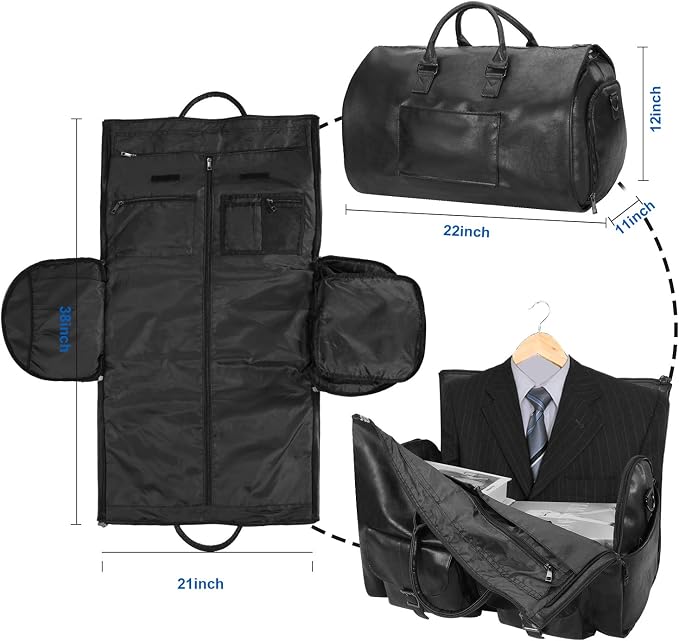 seyfocnia Convertible Travel Garment Bag, Carry on Garment Duffel Bag - Image 4
