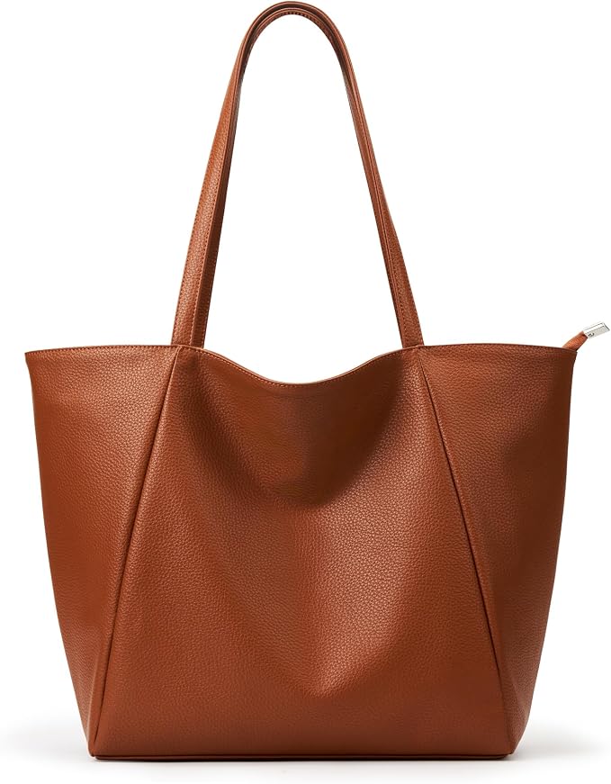 KALIDI Large Tote Bag Vegan Leather Casual Zipper Work Bag Weekender Hobo by KALIDI