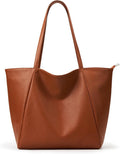 KALIDI Large Tote Bag Vegan Leather Casual Zipper Work Bag Weekender Hobo by KALIDI