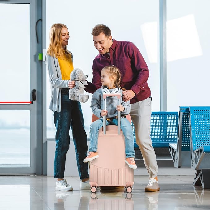 20-Inch Ride-On Suitcase for Kids & Adults – TSA-Approved Underseat Carry-On - Image 7