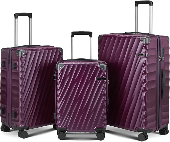 Luggage sets 3 piece with Spinner Wheels, PC Hard Shell Travel Luggage by Unknown