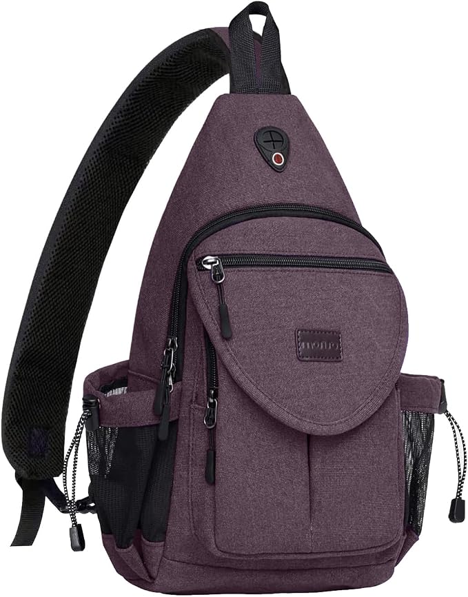 MOSISO Sling Backpack, Canvas Crossbody Hiking Daypack Bag by MOSISO