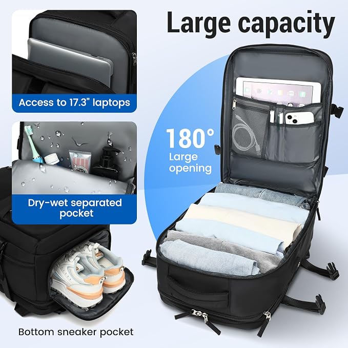 Expandable Travel Backpack Women Men, Carry On Backpack - Image 4