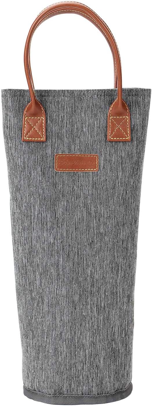 Single Bottle Insulated Wine Tote, 1 Bottle Wine Carrier Bag Padded Wine Cooler by ZORMY