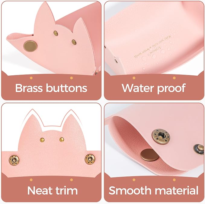 Cute Cat Shaped Leather Valet Tray, Cat Dice Tray, Premium Catchall Jewelry Tray - Image 2