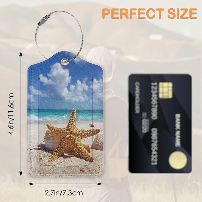 Starfish on Sunny Beach 3 PCS PU Leather Luggage Tags - Image 2