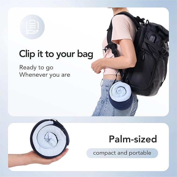 Travel Pillow, 100% Pure Memory Foam Travel Neck Pillow Airplane Neck Support - Image 5