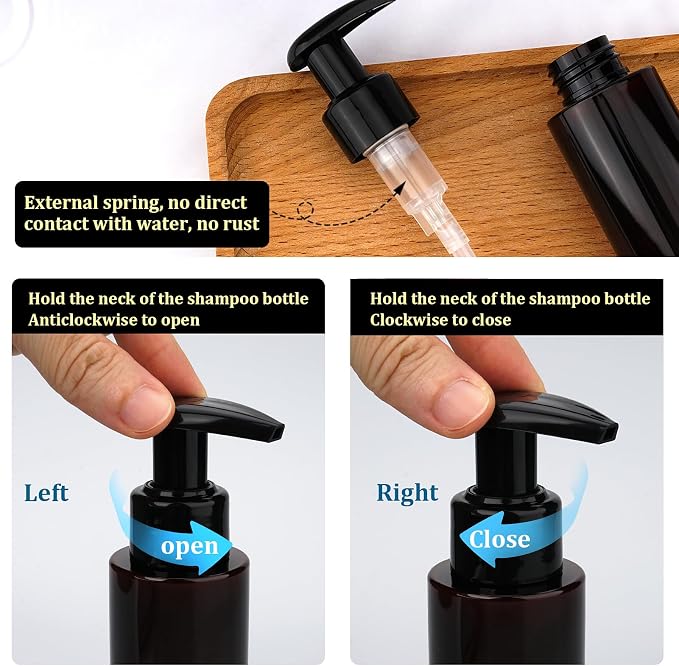Travel Bottles Plastic Pump Bottle Dispenser TSA Approved 3.4oz/100ml 4 Pack - Image 3