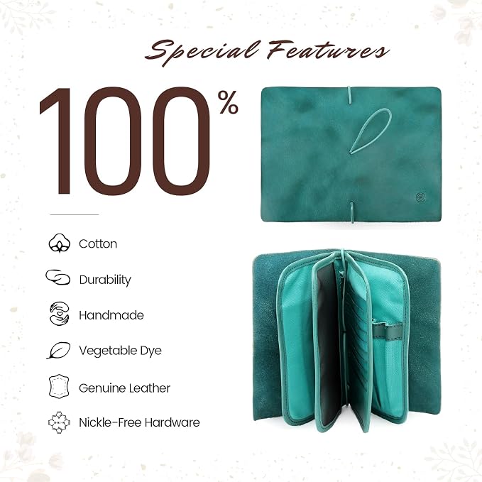 Genuine Leather Nomad Organizer Travel Wallet | Women's Wallet Clutch Passport - Image 5