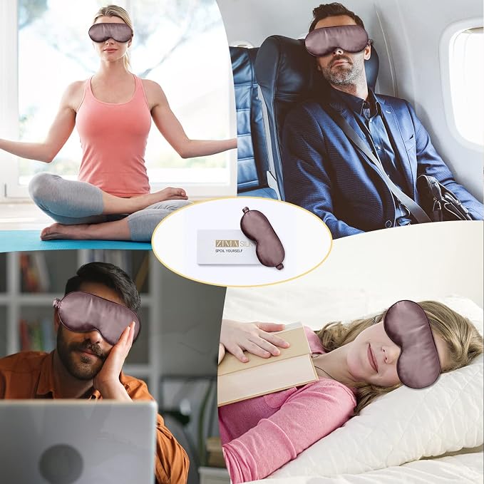 ZIMASILK Adjustable 22 Momme 100% Pure Mulberry Silk Sleep Mask, 3D Contoured - Image 6