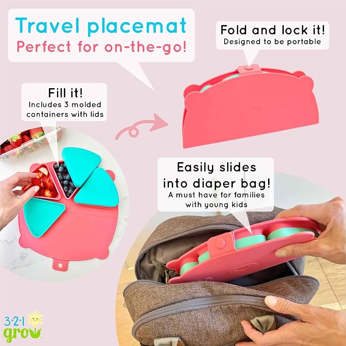 On-The-Go Snack Mat – Baby Silicone Travel Dining Placemat – Portable Silicone - Image 2