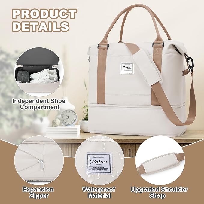 Travel Duffel Bag, Sports Tote Gym Bag, Shoulder Weekender Overnight Bag - Image 6